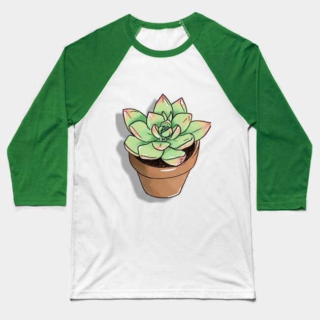 Blushing Succulent Baseball T-Shirt by BoringEcstasy